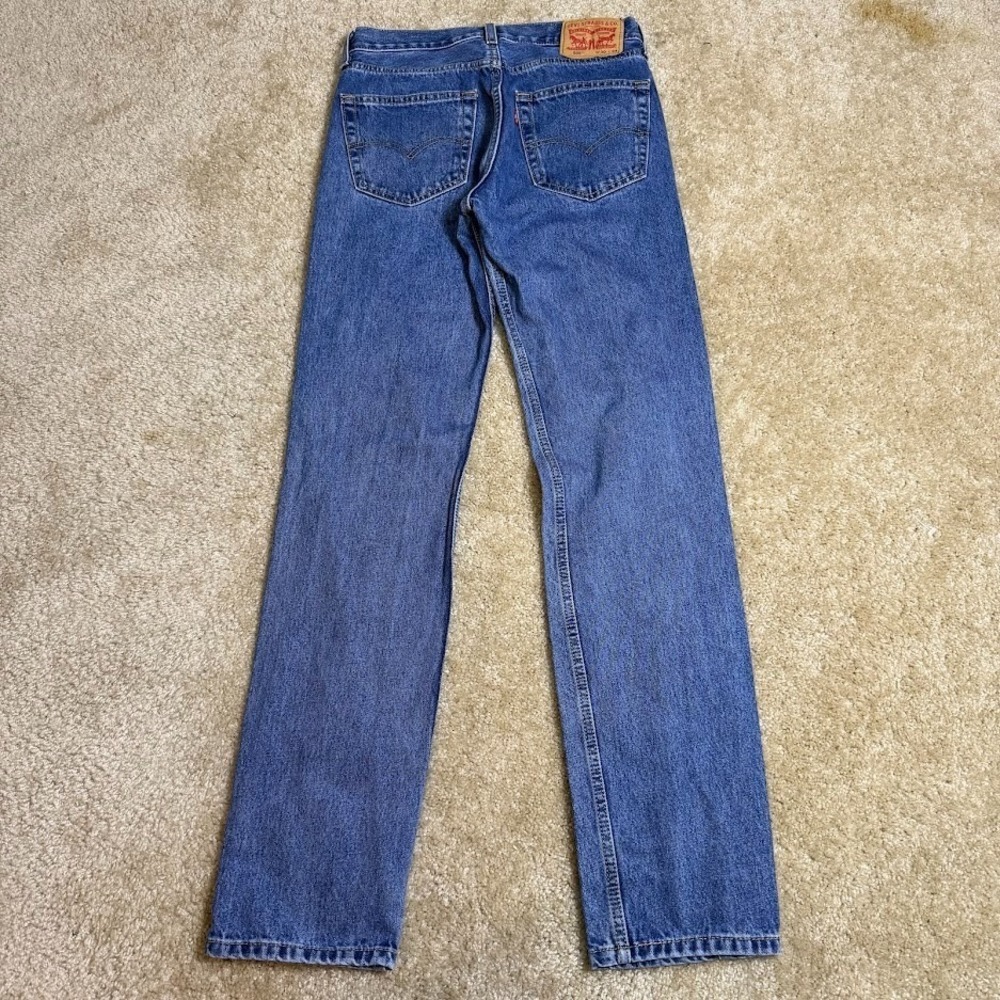 Levis 505 Jeans Mens 30x34 Blue Regular Straight Medium Wash Denim Pants Cotton - Picture 2 of 8